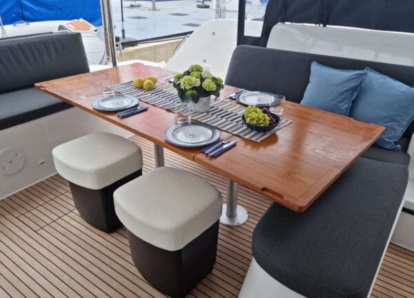 upperdeck seating catamaran charter lagoon 46 mallorca