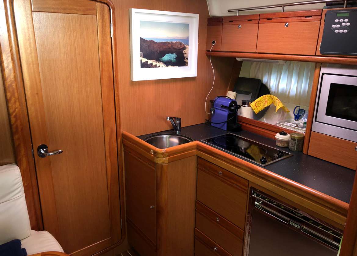 kitchen motor yacht charter bavaria 33 sport palma de mallorca