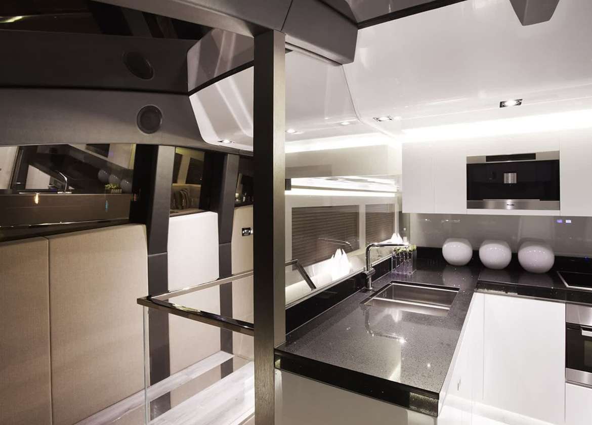 kitchen motor yacht pearl 75 shinju mallorca