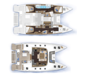 Yachtlayout Lagoon 51 (2023) Eignerversion 4 Kabinen