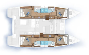 Yachtlayout Lagoon 46 (2023) 4 cabins + crew cabin