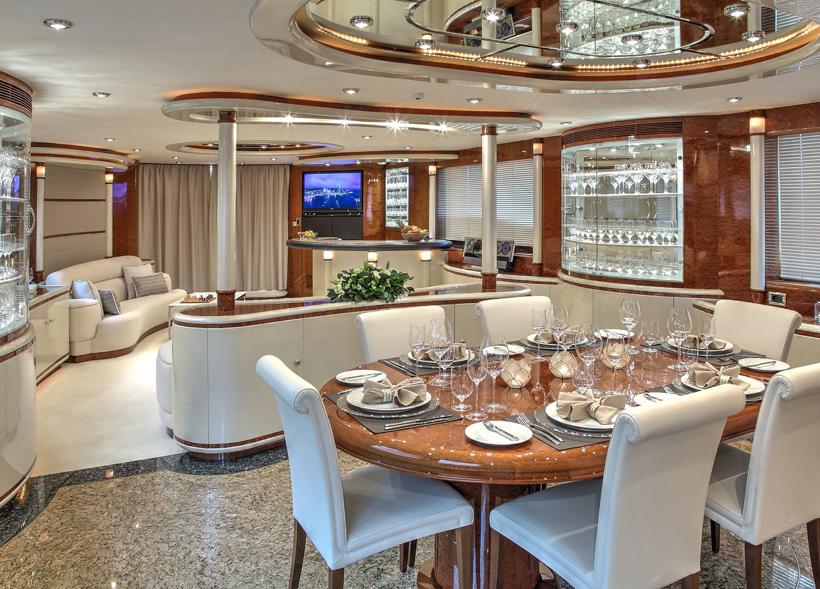 essbereich tisch luxusyacht elegance 105