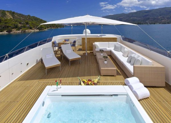 pool luxury yacht oleanna 145ft mediterranean sea