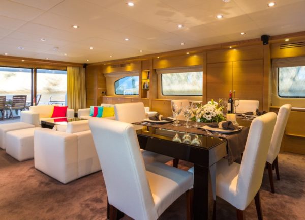 lounge luxury yacht bilgin 34m madness