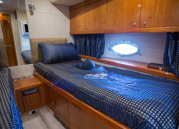 twin cabin luxury yacht sunseeker 20 alissia greece