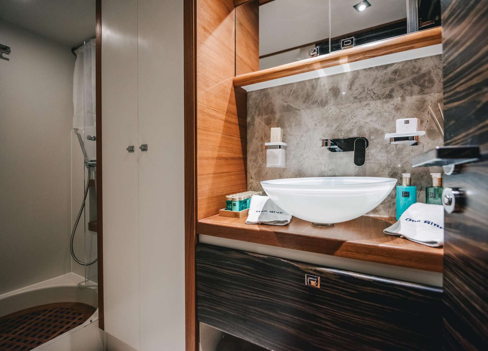 bathroom mega yacht oceanline 127 one blue croatia charter