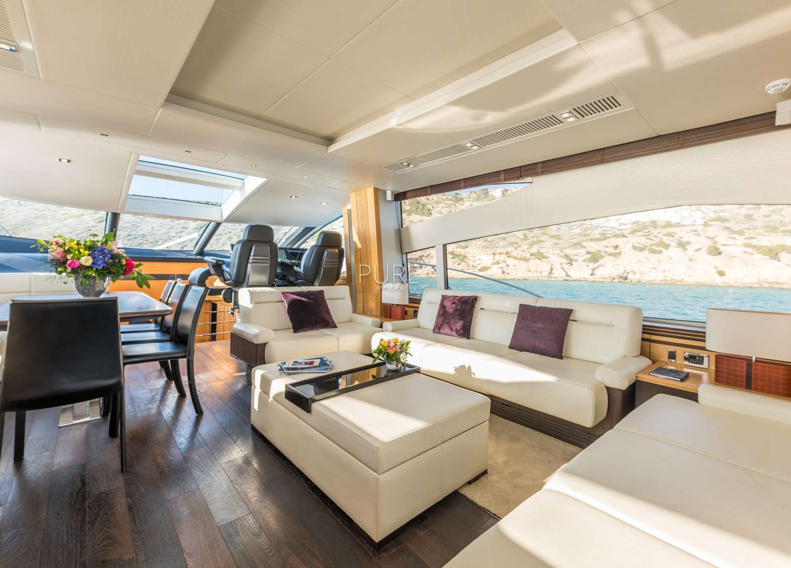 lounge luxury yacht sunseeker 80 seawater balearic islands