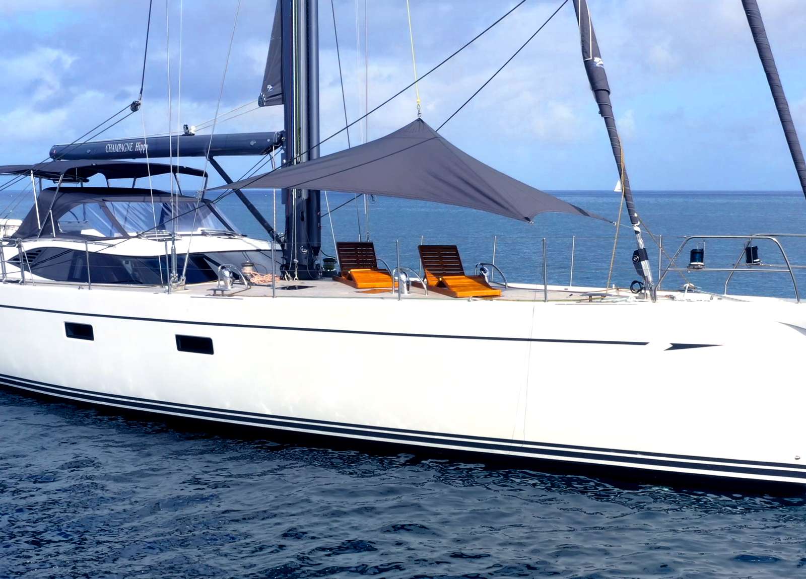 luxury yacht oyster 825 champagne hippy balearic islands for charter