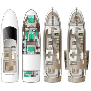 Yachtlayout Galeon 640 Fly