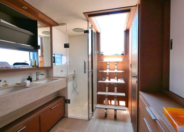 bathroom luxury catamaran lagoon sixty 5 kingfisher balearic islands