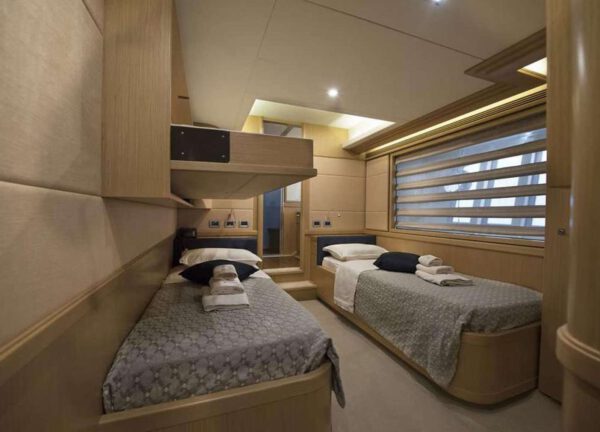 two bed cabin luxury yacht ferretti navetta 26m dana greece