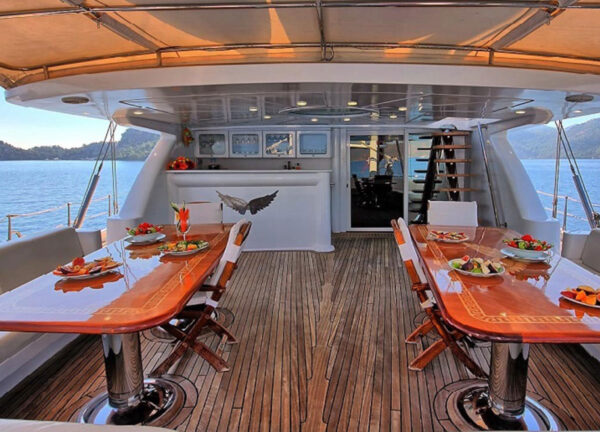 sailing yacht angeloII aft deck dining