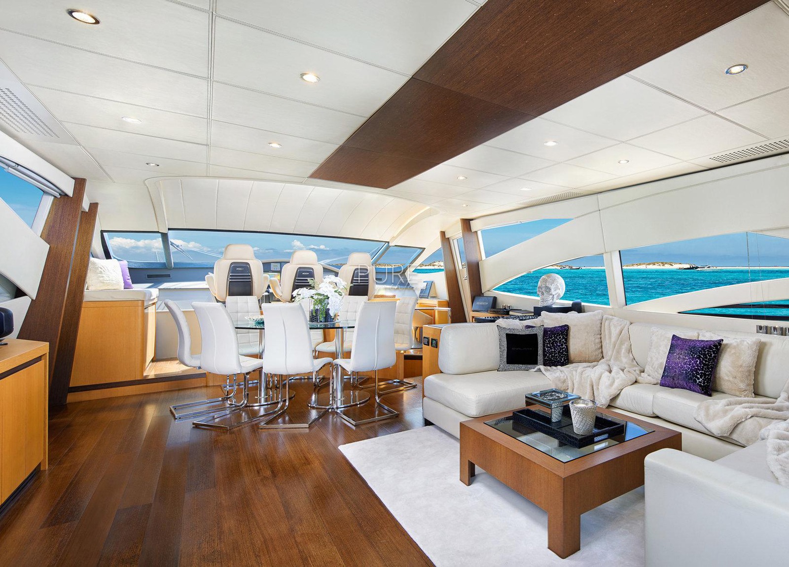 lounge luxury yacht pershing 90 shalimar ii balearic islands