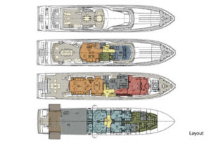 Yachtlayout CRN Ancona 130 «BUNKER»