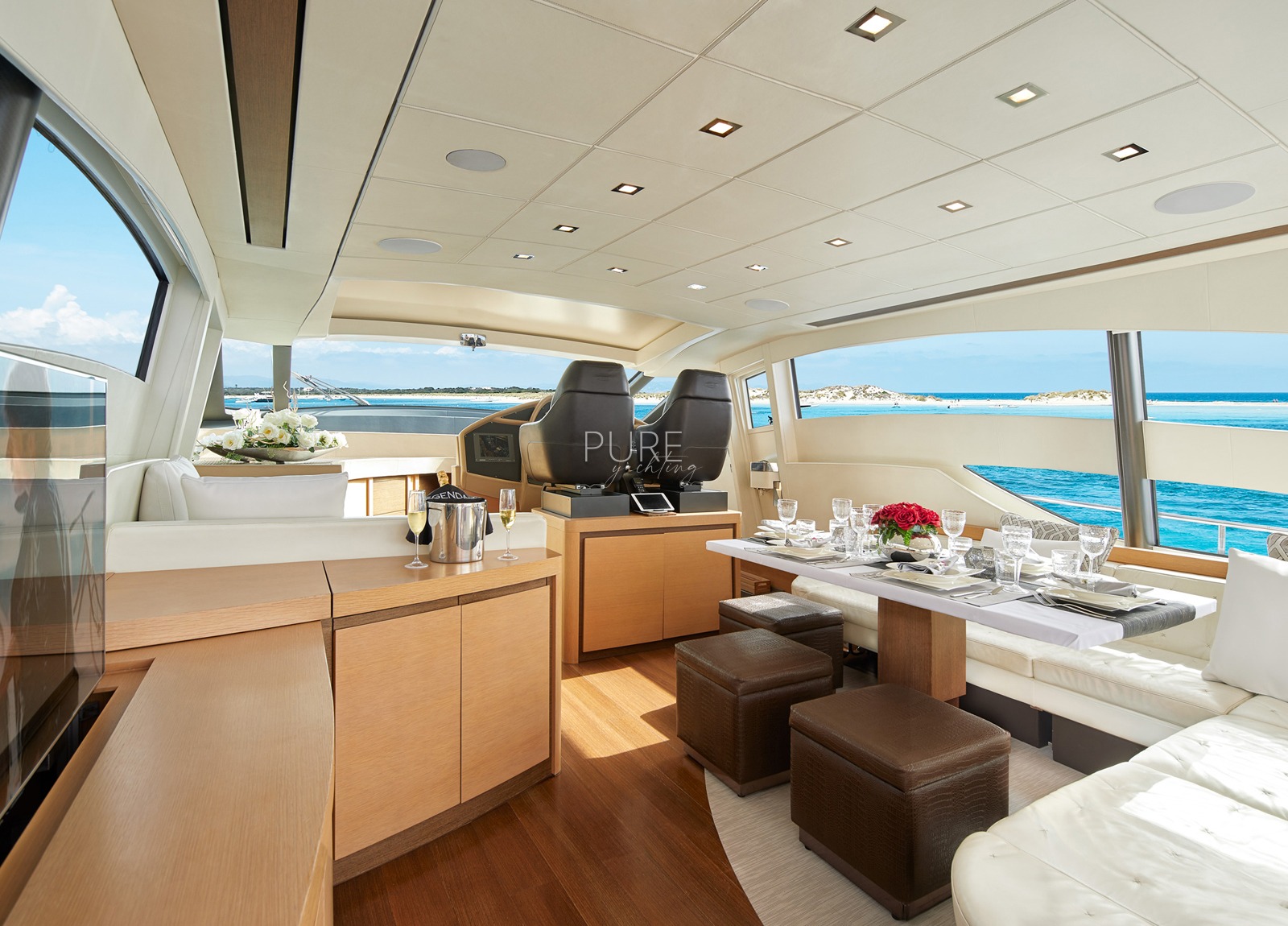 lounge luxury yacht pershing 72 legendary balearic islands