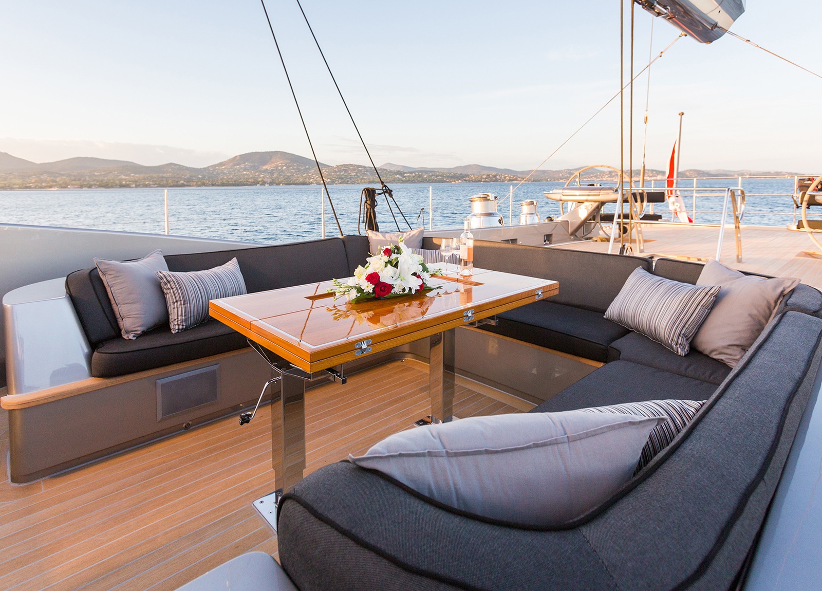 Sailing Yacht A Sulana Dining on Deck