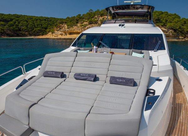 sunbathing luxury yacht sunseeker 86 rush x balearic islands mallorca ibiza