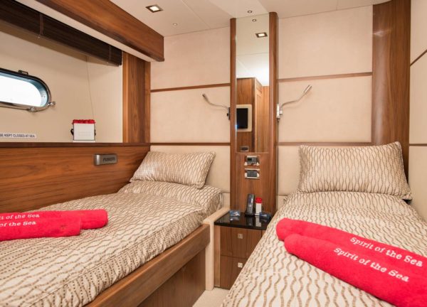 twin cabin luxury yacht charter sunseeker 80 spirit of the sea