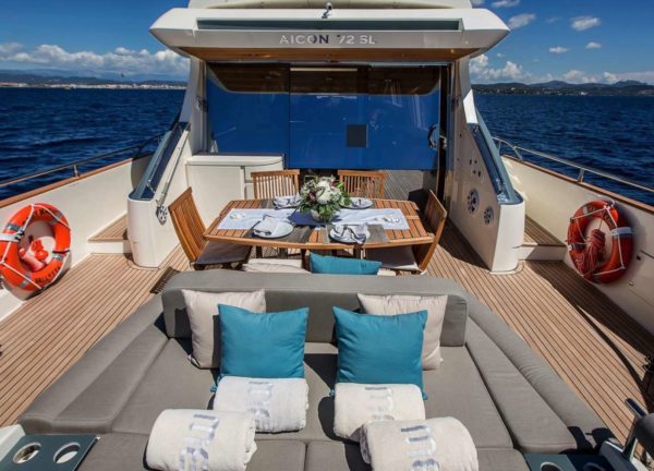 upperdeck seating luxury yacht aicon 72 sl manzanos ii balearic islands