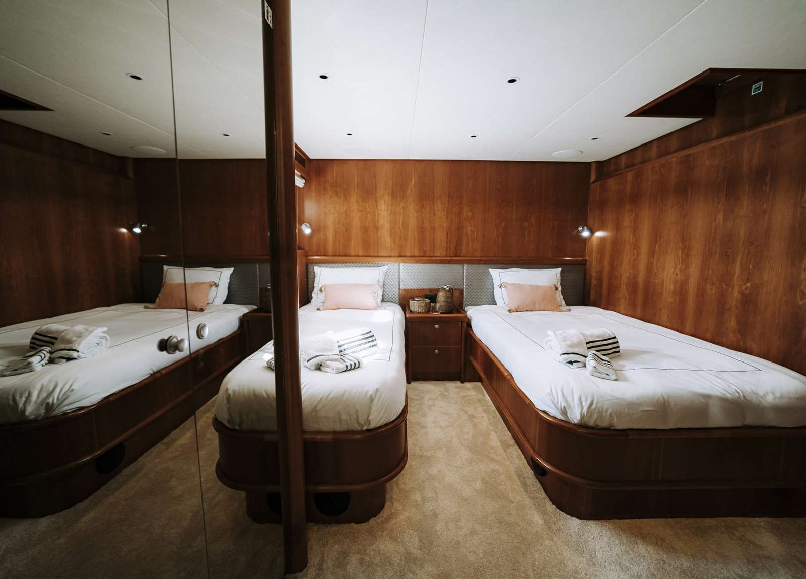 two bed cabin luxury yacht for charter mallorca las ninas