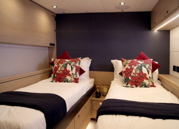 two bed cabin luxury yacht oyster 825 champagne hippy balearics