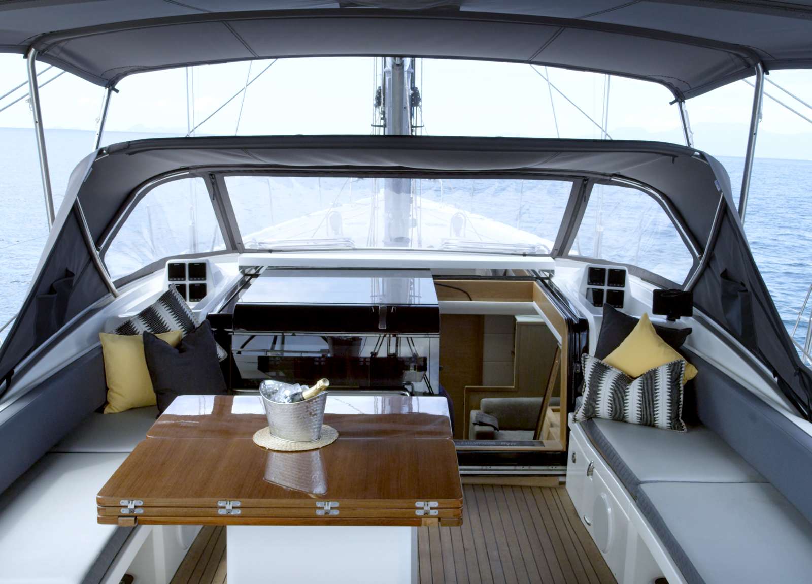 upperdeck luxury yacht oyster 825 champagne hippy balearics