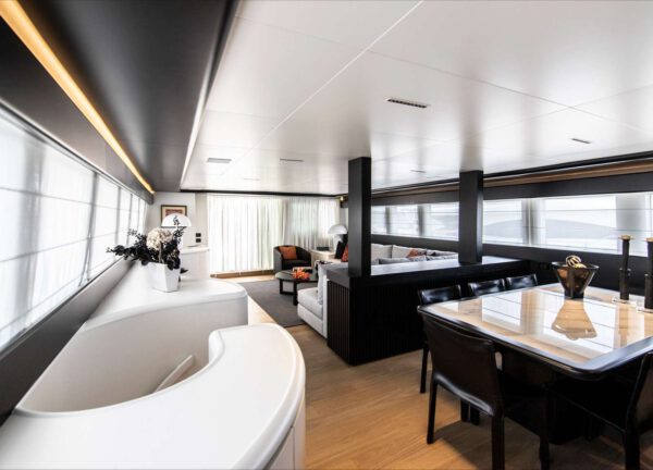 lounge luxury yacht bugari 112 project steel charter