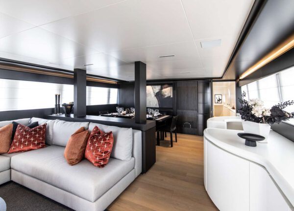 luxury yacht bugari 112 project steel living room