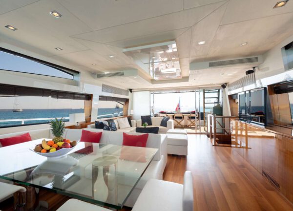 salon luxury yacht sunseeker predator 84 palumba balearic islands