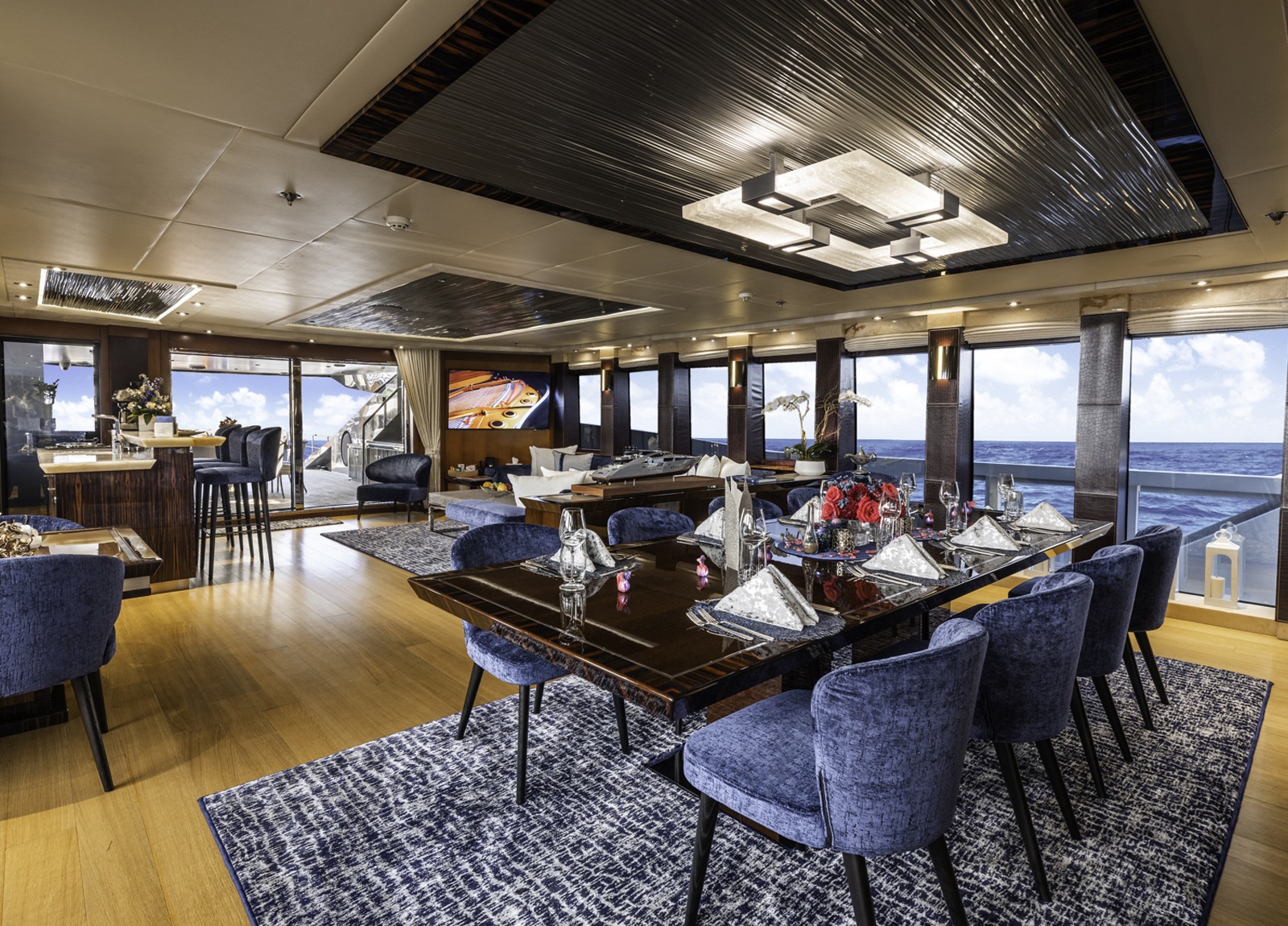 lounge sitzgruppe luxusyacht parker johnson 150 andiamo