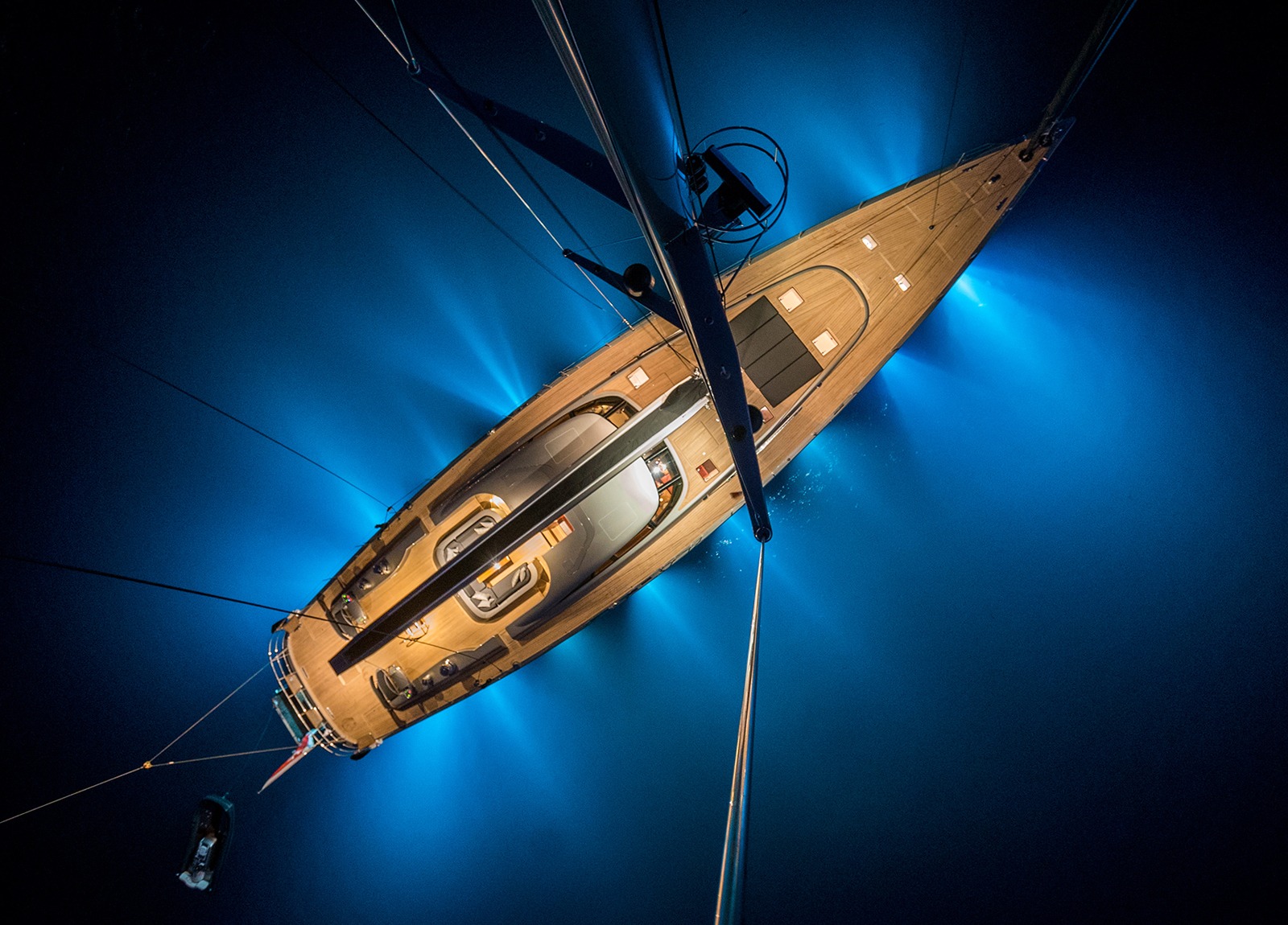 Sailing Yacht A Sulana Evening Aerial