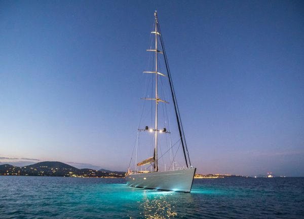 Sailing Yacht A Sulana Evening Profile