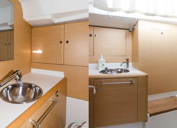 Badezimmer Segelyacht jeanneau 419 charter