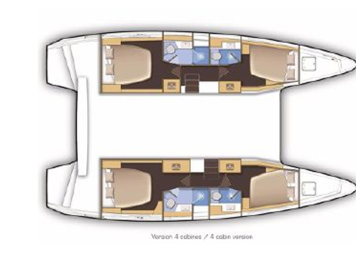 yachtlayout Katamaran lagoon 46 Charter Mallorca